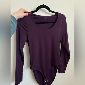 Old Navy Long-Sleeve Scoop Neck Bodysuit - Deep Plum